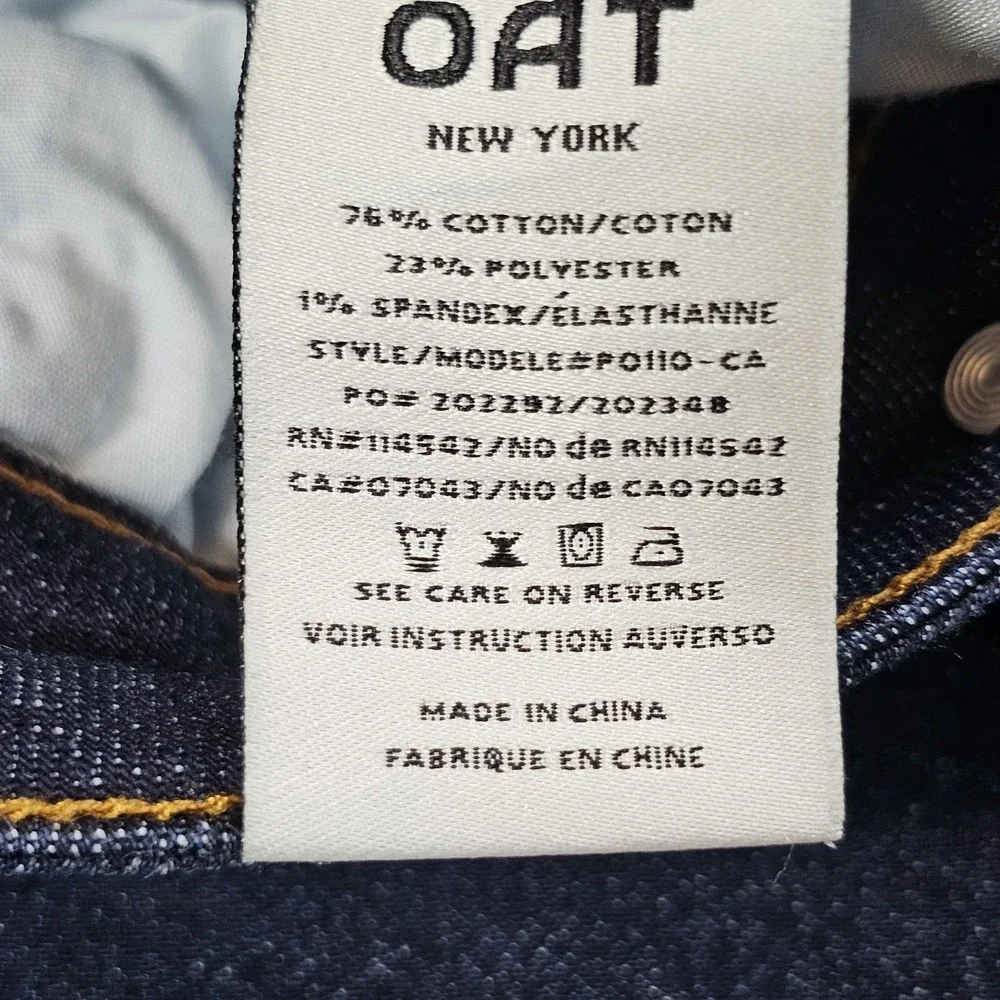 OAT New York Jeans Women's Size 10 Blue Straight Leg High‎ Rise